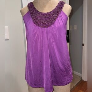 IZ Byer Y2K rave festival going out Purple Embellished bead Sleeveless Tank Top